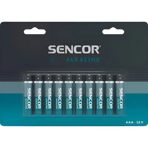 Sencor Alkalická baterie AAA 10 ks / Baterie / alkalická / jednorázová