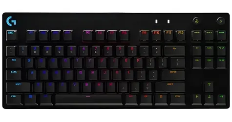 Logitech G PRO černá / Herní klávesnice / UK layout / kabel USB-A / RGB Lightsync / bez num. kláves / GX Blue Clicky