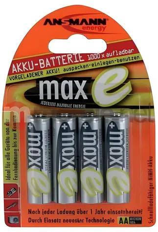 Ansmann maxE / Akumulátor / AA / NiMH / 1,2 V / 2100 mAh / 4 ks