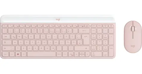 Logitech MK470 Slim Combo růžová / Set klávesnice a myši / Slim / Bezdrátový