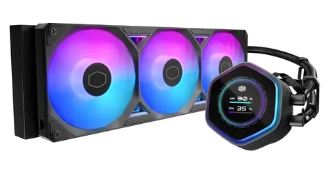 Cooler Master MasterLiquid 360 Atmos II LCD ARGB černá / Vodní chladič AIO / 3x 120mm / LDB / 38.5 dB / 190 CFM