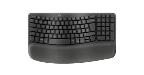 Logitech Wave Keys grafitová / Bezdrátová klávesnice / Ergonomická / 2.4GHz / Bluetooth / Univerzální layout