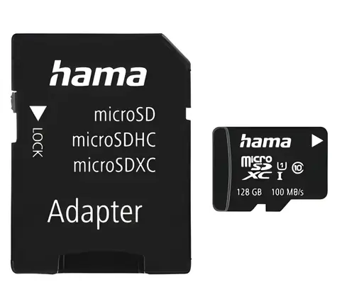 Hama microSDXC 128 GB + adaptér / Paměťová karta / Class 10 / UHS-I / 80 MB/s