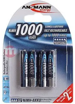 Ansmann 1000 Micro / Akumulátor AAA / NiMH / 1,2 V / 1000 mAh / 4 ks