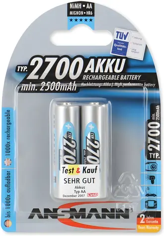 Ansmann 2700 AA / Akumulátor / NiMH / 2 500 mAh / 2 ks
