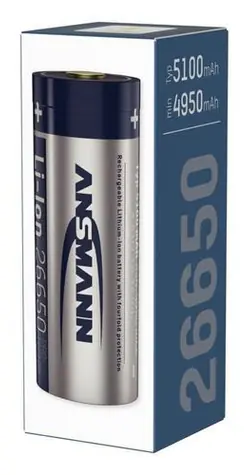 Ansmann Li-Ion 26650 / Dobíjecí baterie / 3,6 V / 5100 mAh / Micro-USB