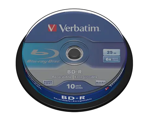 Verbatim Blu-ray BD-R 10 ks / Blu-ray médium / 25 GB / 6x / Vřeteno