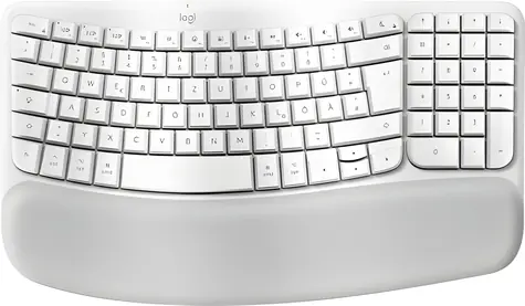 Logitech Wave Keys for Mac off-white / Ergonomická klávesnice / DE layout / Bluetooth