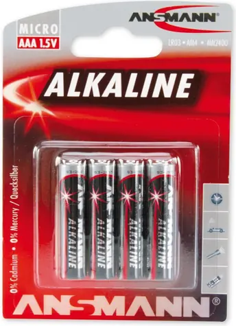 Ansmann Red / Alkalická baterie AAA / 1,5 V / 4 ks / blistr