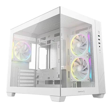 DEEPCOOL CG330 3F bílá / PC skříň / mATX / Bez zdroje / Temperované sklo
