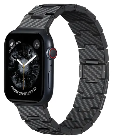 Pitaka Carbon Fiber Link Band Retro / Řemínek / Apple Watch 42/44/45/49 mm / karbonové vlákno