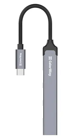 ColorWay CW-HUB04 tmavě šedá / USB hub / USB-C / 1x USB 3.0 / 3x USB 2.0