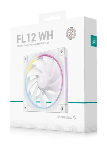 DEEPCOOL FL12 bílá / Ventilátor / 120mm / ARGB Gen2 / PWM