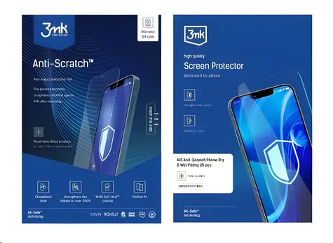 3mk All-Safe AIO Anti-Scratch Phone / Ochranná fólie / Dry & Wet Fitting / 25 ks