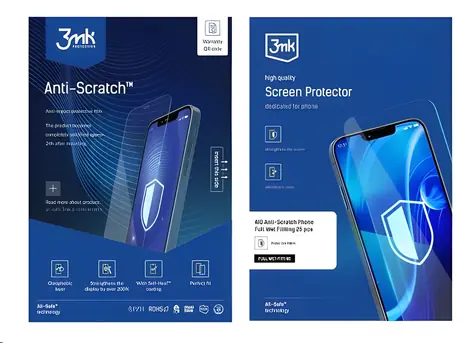 3mk All-Safe AIO Anti-Scratch Full Wet Fitting / Ochranná fólie / pro mobilní telefony / 25 ks