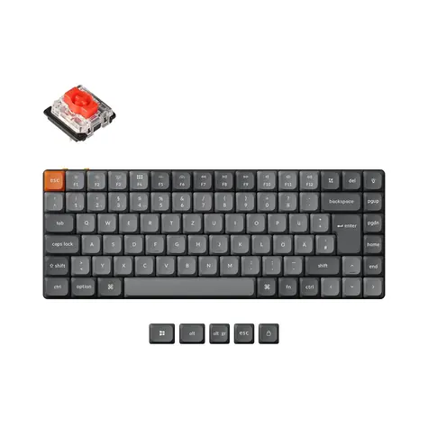 Keychron K3 Max šedá/oranžová / Klávesnice / 75% / Mechanická / Red switch / Hotswap / BT / USB / DE