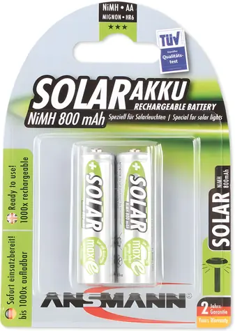 Ansmann Solar Mignon / Nabíjecí baterie / AA NiMH / 800 mAh / 1,2 V / 2 ks