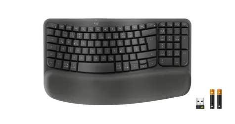 Logitech Wave Keys for Business černá / Ergonomická klávesnice / DE layout / Bluetooth / Logi Bolt