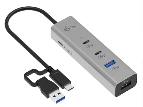 i-tec Universal Charging Metal HUB / USB hub / 2x USB-C + 2x USB-A / PD 85W