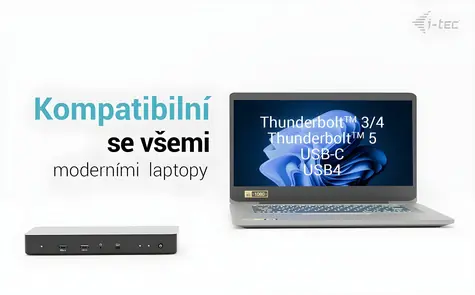 i-tec Thunderbolt 4 Intelligent Dual Display / Dokovací stanice / 2x DisplayPort / Thunderbolt 4 / PD 90W