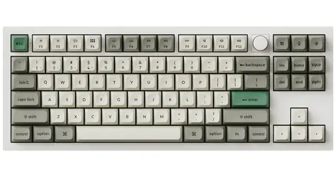 Keychron Q3 Max (Gateron Jupiter Banana) bílo-šedá / Klávesnice / Mechanická / Banana switch / Bezdrátová