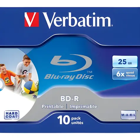 Verbatim BD-R 25 GB ScratchGuard Plus Printable / Disk Blu-ray / Single Layer / 6x / 10 ks / jewel box