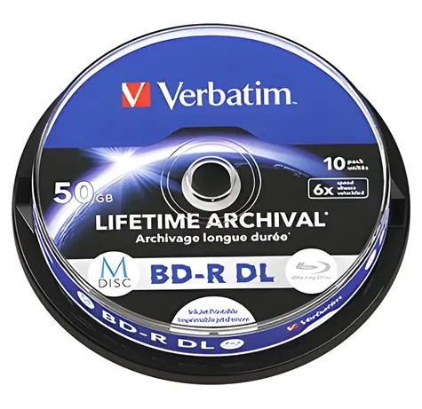 Verbatim MDISC BD-R DL 43847 / Blu-ray disk / 50 GB / 6x / 10 ks / Spindl / Inkjet Printable