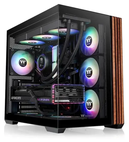 Thermaltake View 380 WS ARGB černá/dřevo / ATX / 2x USB-A 3.2 / 1x USB-C 3.2 Gen 2 / 4x 120mm ARGB / bez zdroje
