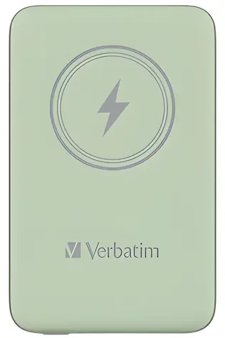 Verbatim Charge 'n' Go zelená / Powerbanka / 10 000 mAh / USB-C / MagSafe / 15W bezdrátové / 20W PD