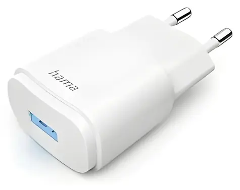 Hama nabíječka bílá / Síťová nabíječka / USB-A / 6 W