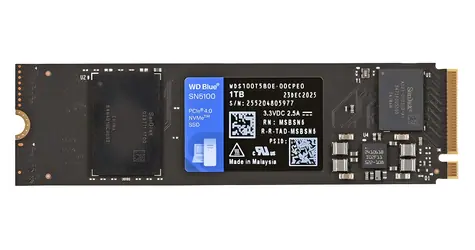 WD Blue SN5100 1 TB / M.2 SSD 2280 / NVMe PCIe Gen4 x4 / 5y