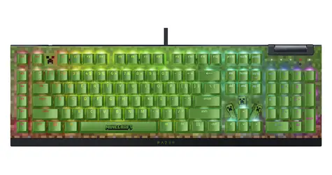 Razer BlackWidow V4 X Green Switch černá / Herní klávesnice / mechanická / Minecraft Edition / Razer Chroma RGB / USB