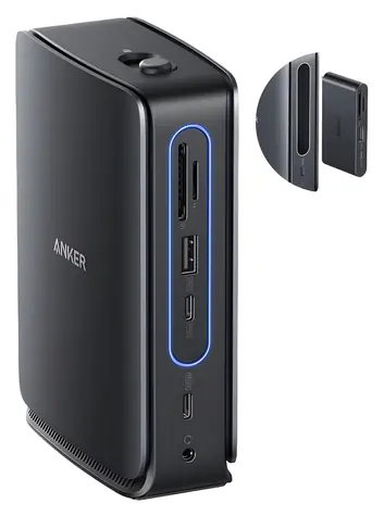 Anker Nano 13v1 černá / Dokovací stanice / 140W / 2x HDMI / 1x DP / USB-C 10Gbps / RJ-45 / SD+microSD