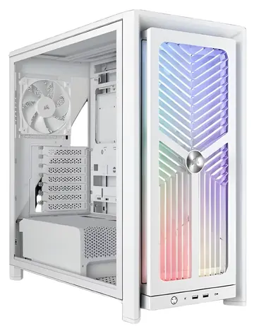 Corsair FRAME 4000X RS bílá / Midi-Tower / E-ATX / 4x 120mm RS120 / bez zdroje / průhledná bočnice