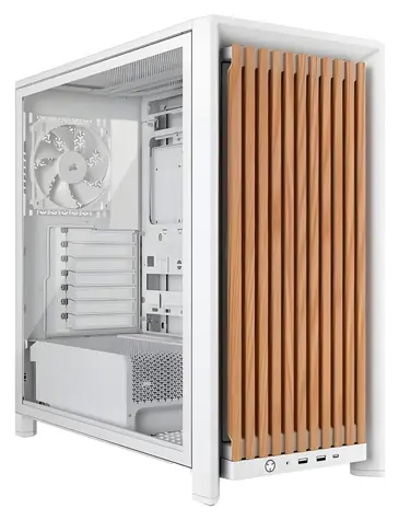 Corsair FRAME 4000D RS Wood bílá / Midi-Tower / E-ATX / bez zdroje / průhledná bočnice