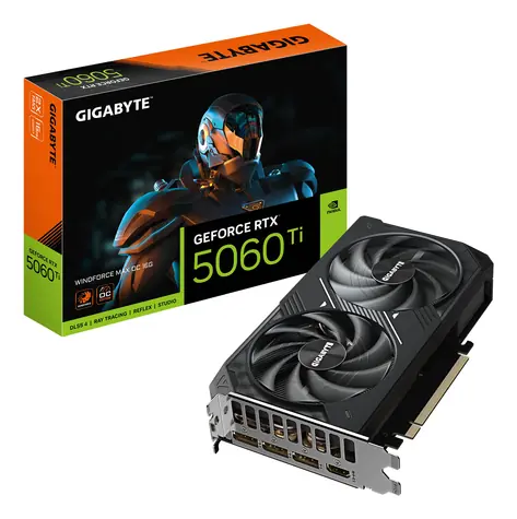 Gigabyte GeForce RTX 5060 Ti WINDFORCE MAX OC 16G / Grafická karta / 16GB GDDR7 / 128-bit / 1x HDMI + 3x DP