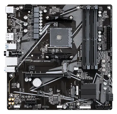 Gigabyte B550M K WIFI6E / B550M / AM4 / 4x DDR4 / PCIEx16 / 1x GLAN / Wi-Fi 6E / mATX