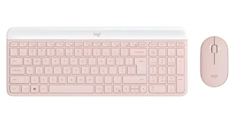 Logitech MK470 Slim růžová / Bezdrátová sada klávesnice a myši / US layout