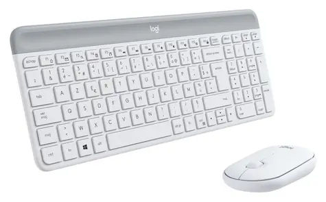 Logitech Slim Wireless Combo MK470 FR bílá / Bezdrátová sada klávesnice a myši / FR verze