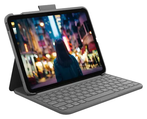 Logitech Slim Folio šedá / Pouzdro s klávesnicí / IT layout / Bluetooth / pro Apple iPad 10.9