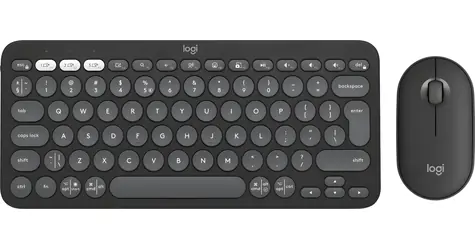 Logitech Pebble 2 Combo tonal graphite / Bezdrátová sada klávesnice a myši / Bluetooth LE / US mezinárodní