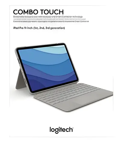 Logitech Combo Touch písková / Pouzdro s klávesnicí / AZERTY / trackpad / podsvícení / Apple Smart Connector