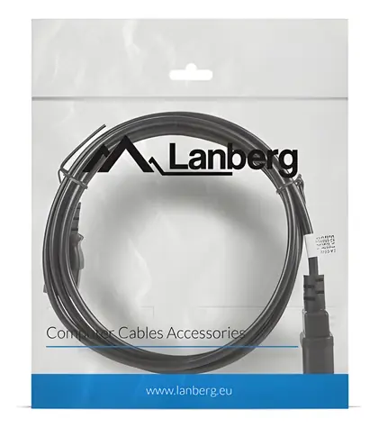 Lanberg prodlužovací napájecí kabel C13-C14 / 1.8 m / černá