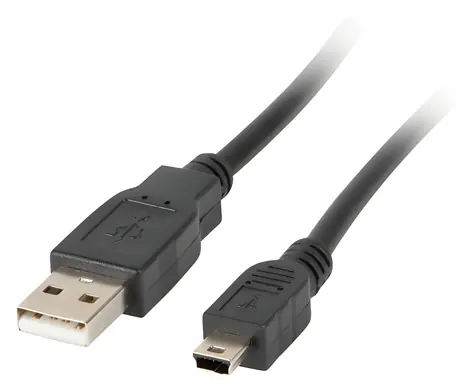 Lanberg CA-USBK-10CC-0018-BK černá / Kabel USB-A – Mini USB / USB 2.0 / 1,8 m
