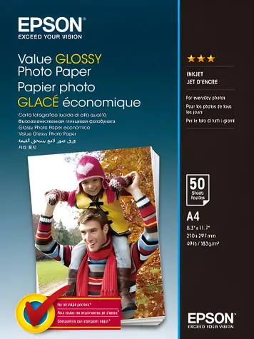 EPSON Value Glossy Photo Paper A4 / Fotopapír / Lesklý / 183 g/m2 / 50 listů