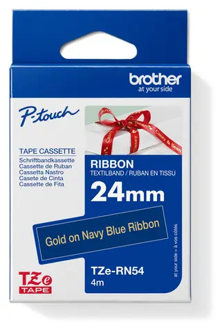 Brother TZE-RN54 páska námořnická modrá / zlatý tisk / šířka 24mm / 4m