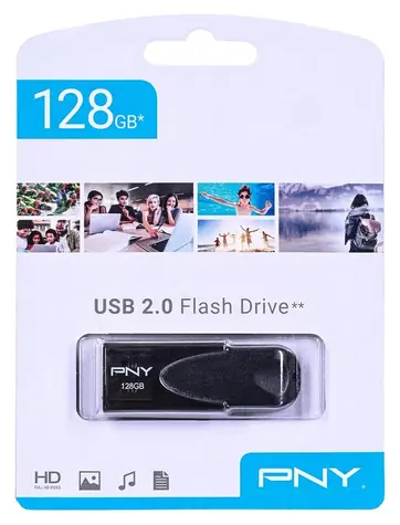 PNY Attaché 4 černá / Flash disk / 128 GB / USB 2.0
