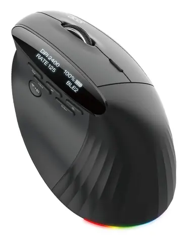 Acer Smart Fit černá / Vertikální myš / pro praváky / optická / 8000 DPI / USB + Bluetooth 5.0