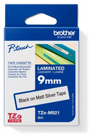 Brother TZe-M921 / Páska do tiskárny štítků / 9 mm / černý tisk / stříbrný podklad / 8 m