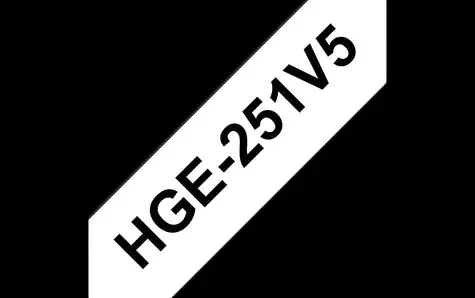 Brother HGE-251 bílá / Páska do tiskárny štítků / černý tisk / 24 mm / 8 m / 5 ks